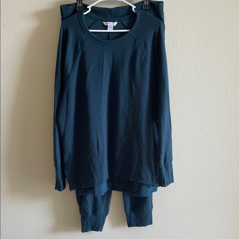 Athleta Teal Knit Top and Joggers set